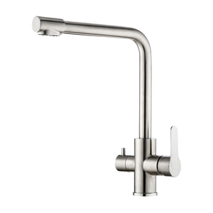 Grifo de cocina con filtro de agua fría y caliente de acero inoxidable