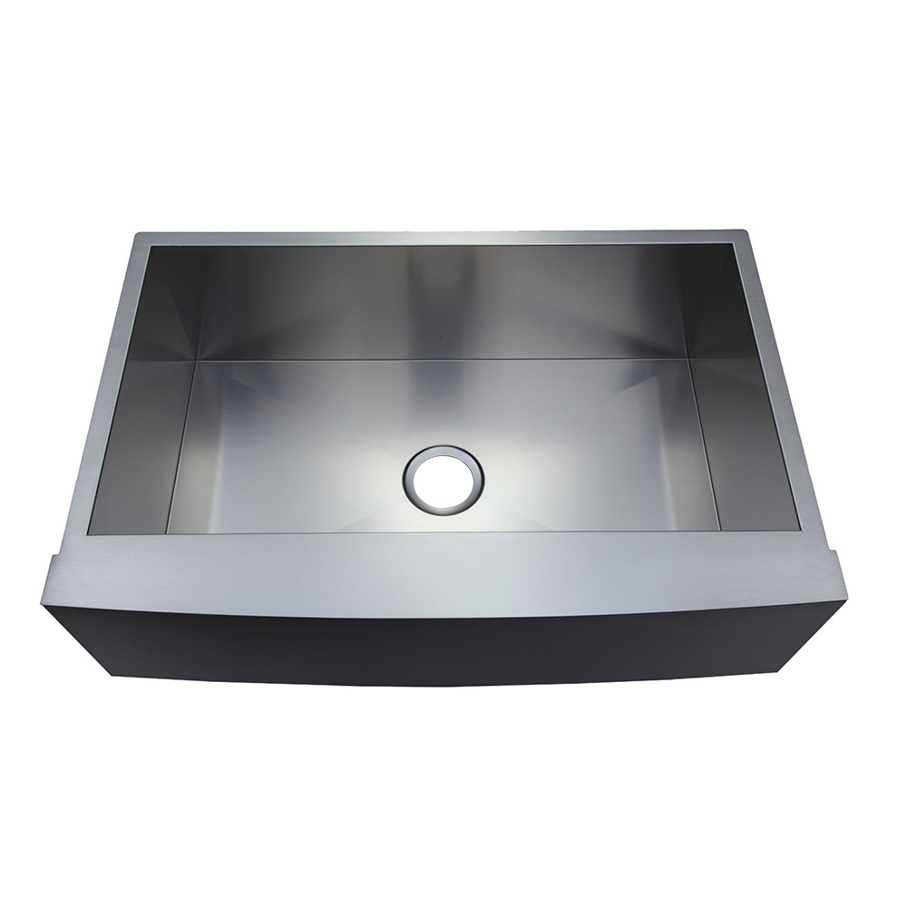 Fregadero de cocina de acero inoxidable de 33 × 22 × 10 delantal de acero inoxidable - ángulo recto