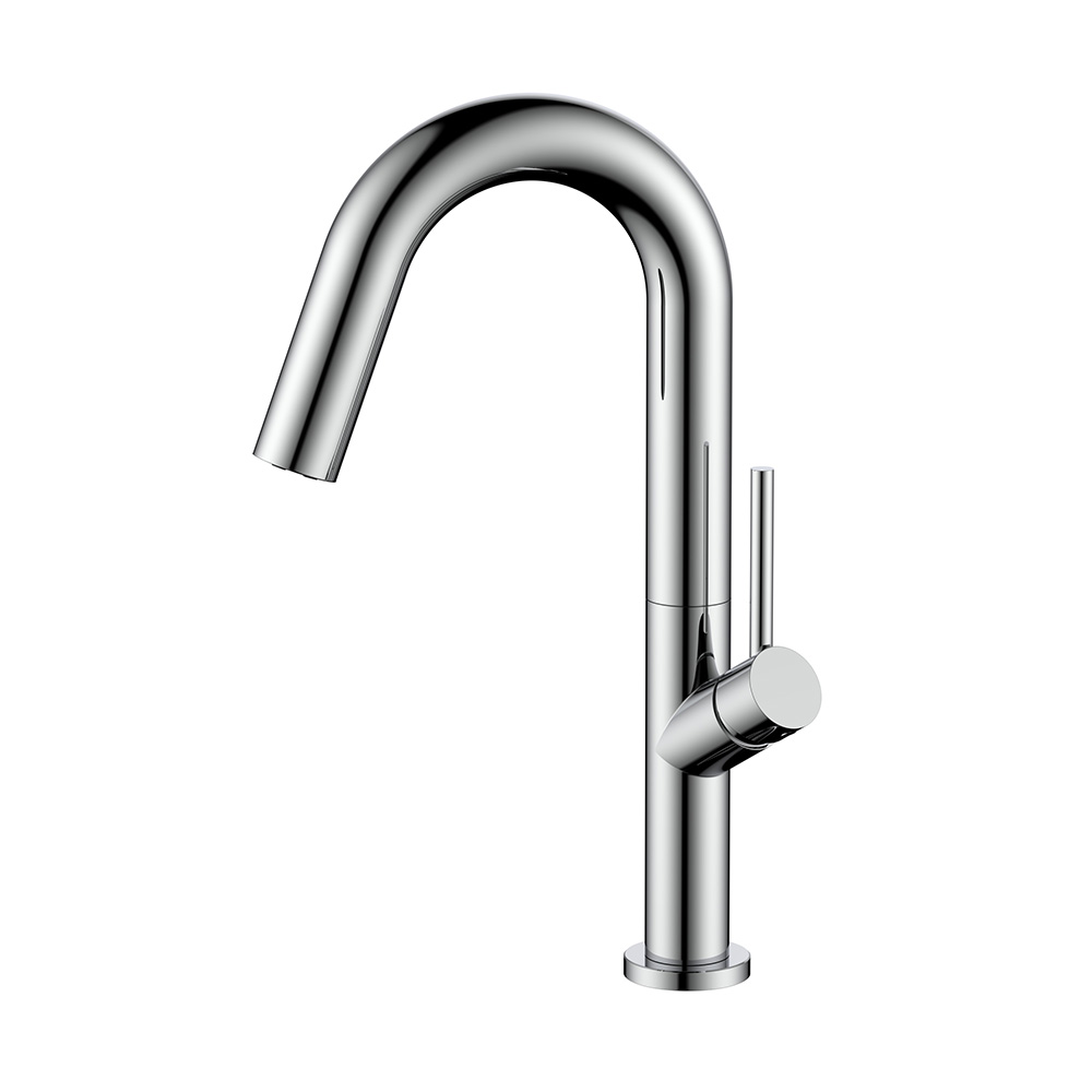 Grifo de barra de cocina de un solo orificio de acero inoxidable cromado