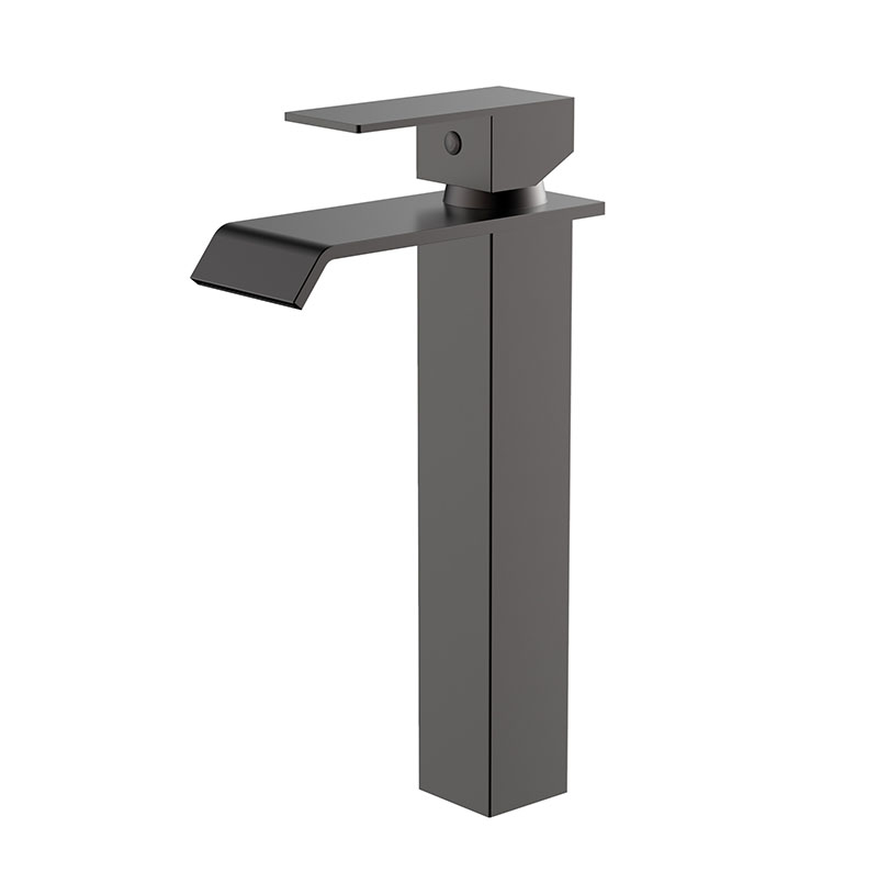 Grifo alto de cascada de un solo orificio de metal de pistola para fregadero de recipientes