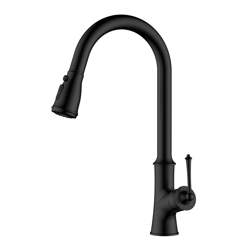 Grifo clásico negro mate de acero inoxidable