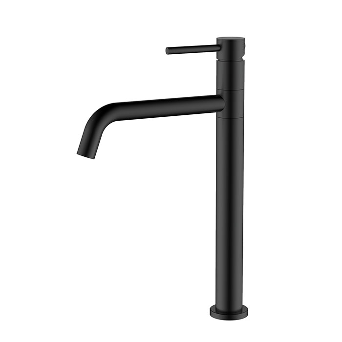 Grifo para lavabo alto giratorio de acero inoxidable negro mate