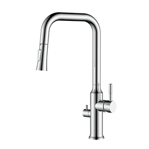 Grifo monomando de cocina cromado con válvula para lavavajillas