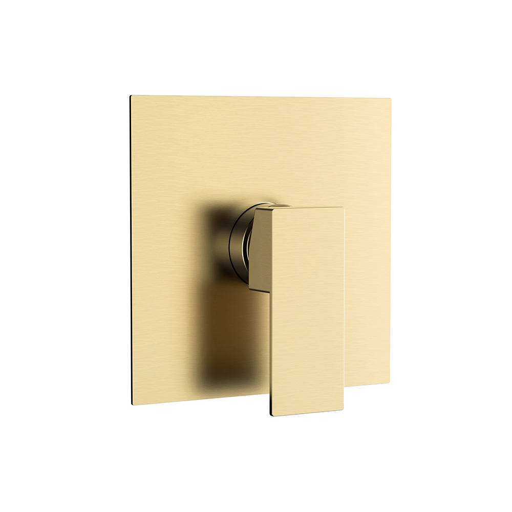 Válvula de ducha con balance de presión con juego de accesorios de acero inoxidable dorado cepillado