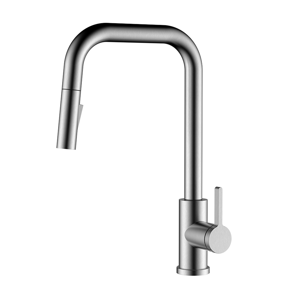 Grifo de cocina abatible de acero inoxidable en forma de U con certificación UPC