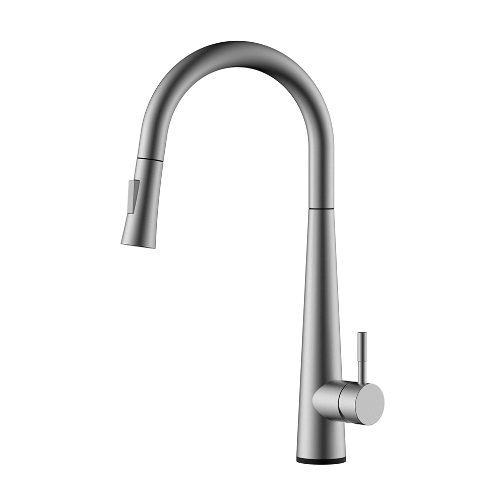 Mano táctil Control de acero cepillado Tirar del grifo de la cocina con sensor