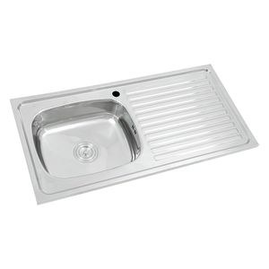 Soporte de fregadero de acero inoxidable único con jabalí