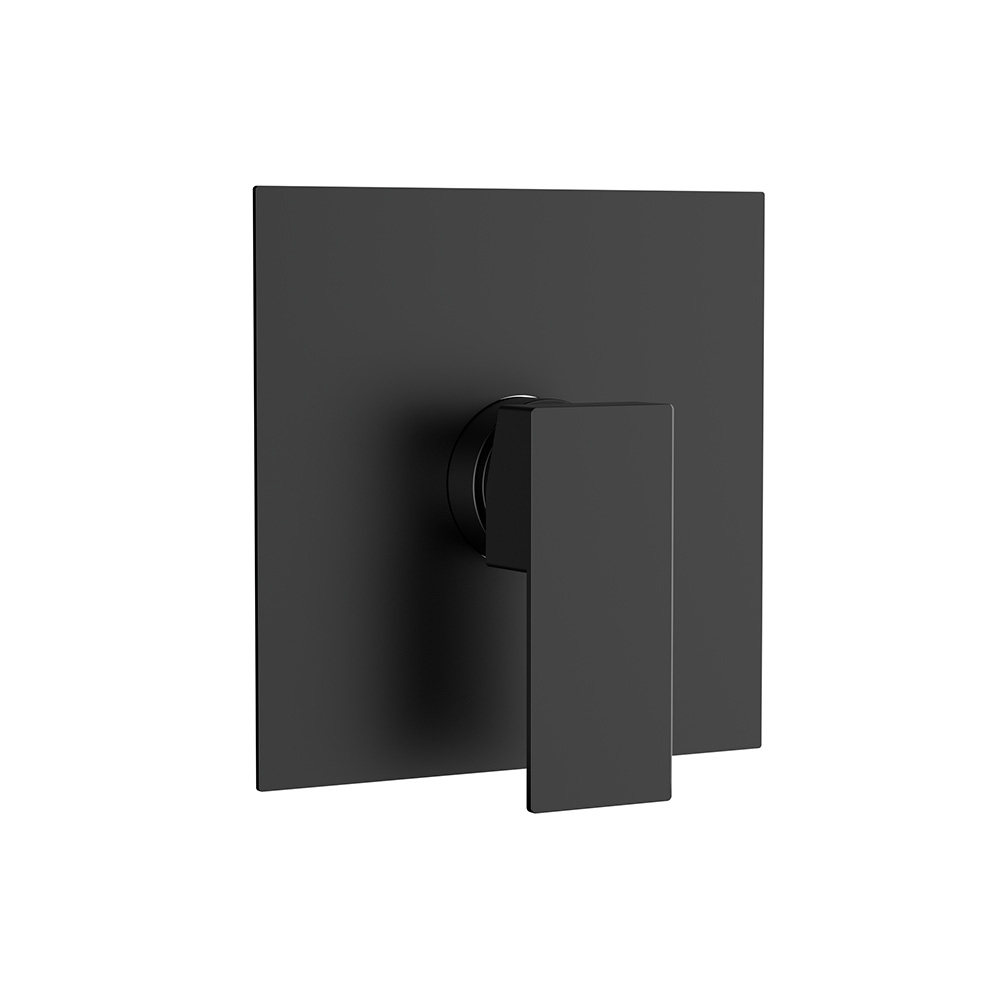 Válvula de ducha con equilibrio de presión con kit de moldura de acero inoxidable negro mate