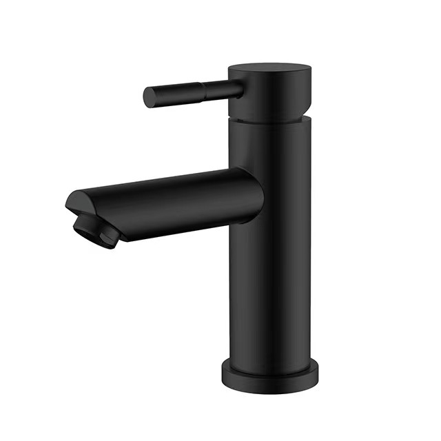 Mezclador de lavabo de baño negro mate - un elegante baño con accesorios