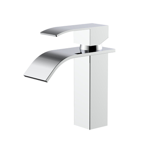Grifo de lavabo de baño de acero inoxidable con cascada de cromo