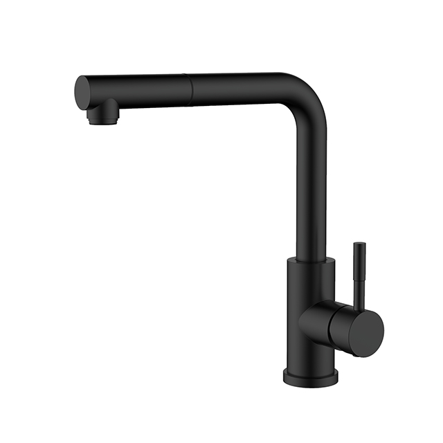 Grifo de acero inoxidable sólido negro mate